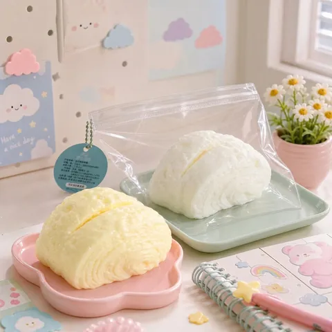 Simulation Steamed Bun Squishy Toy Soft Slow Rebound Stress Relief Toy For Office Decompression Simulation Food Toy For Adults Kids Gift