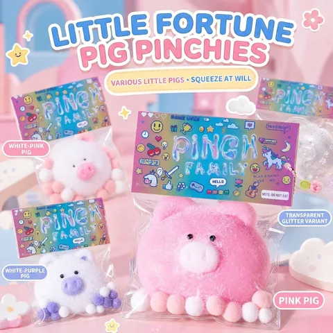 Süßes Schwein Squishy Spielzeug Beflockte Pailletten Stressabbau Spielzeug Für Büro Haus Entspannung Weicher Kunststoff Schweinchen Quetschspielzeug