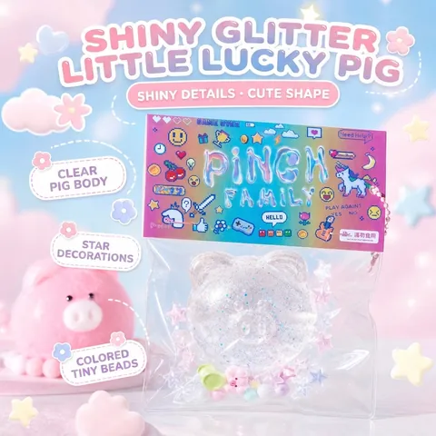 Süßes Schwein Squishy Spielzeug Beflockte Pailletten Stressabbau Spielzeug Für Büro Haus Entspannung Weicher Kunststoff Schweinchen Quetschspielzeug