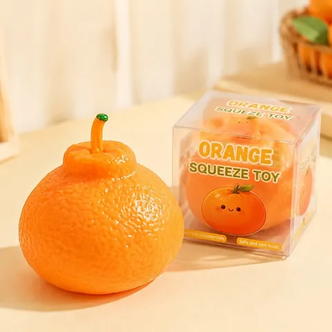 Realistic Orange Squishy Toy Stress Relief Slow Rising Squeeze Toy For Kids Adults Office School Gift Orange Fruit TPR Material