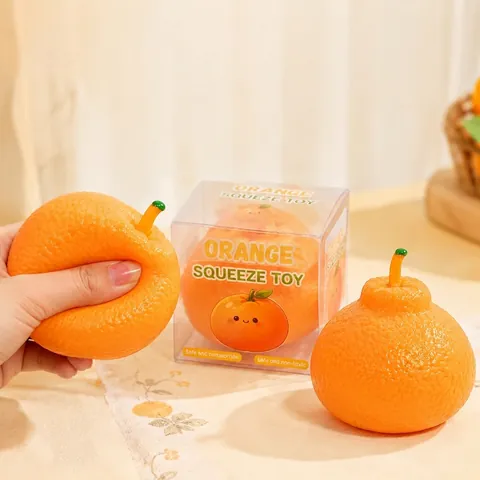 Realistic Orange Squishy Toy Stress Relief Slow Rising Squeeze Toy For Kids Adults Office School Gift Orange Fruit TPR Material