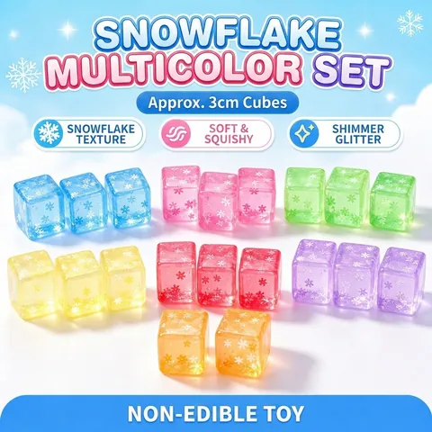 Neue Schneeflocke Maltose Dekompressionswürfel Eis Stil Slow Rebound Squishy Spielzeug Zum Stressabbau Durchscheinend TPR Würfel Spielzeug