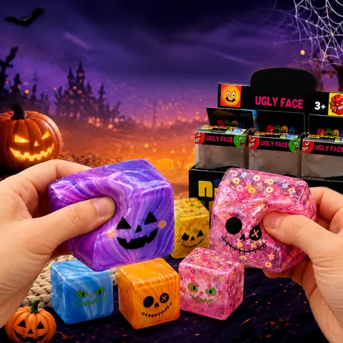 Giocattolo Squishy a Ritorno Lento TPR a Tema Halloween Motivo Zucca Teschio Fantasma Giocattolo Antistress Sensoriale Regalo