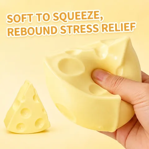 Cheese Shaped Squishy Toy Slow Rising Stress Relief Squeeze Toy For Kids Adults Creative Food Simulation Sensory Toy Yellow