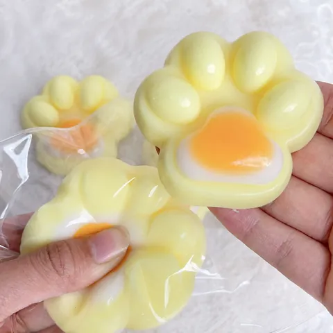 Πατούσα Γάτας Squishy Αυγό Ποσέ Παιχνίδι Ανακούφισης Άγχους Μαλακό TPR Αισθητηριακό Fidget Toy Για Ενήλικες Παιδιά Δώρο
