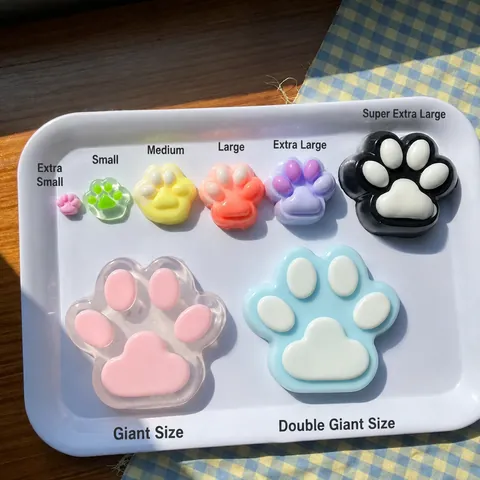 Juguete Squishy Jumbo Pata de Gato Transparente Rebote Lento Juguete para Apretar para Aliviar el Estrés Suave TPR Flocado Sensorial