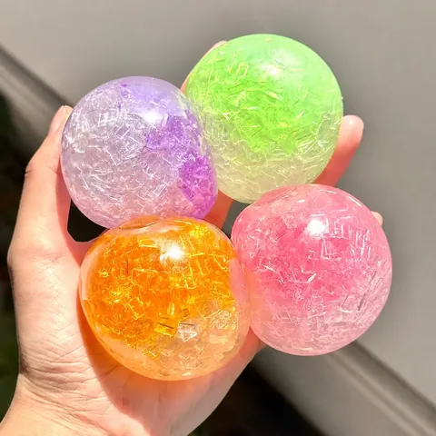 Handmade Crushed Ice Texture Squishy Ball Decompression Toy TPR Slow Rebound Squeeze Ball For Stress Relief Office Toy
