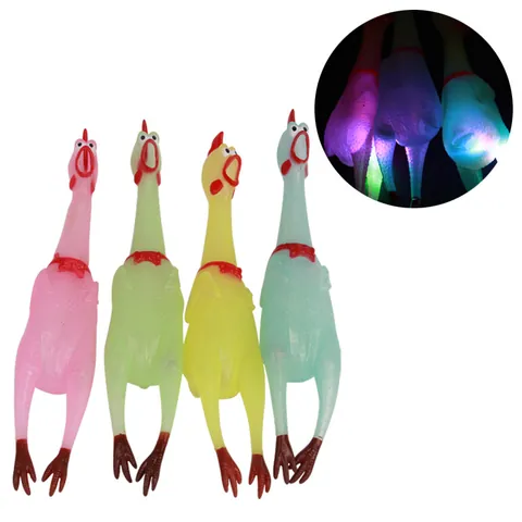 Novelty Glowing Screaming Toy Plastic Squeaking Pig Chicken LED Light Up Prank Toy Stress Relief Sensory Toy For Kids Party