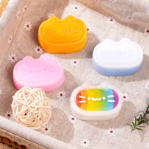 Mochi Rainbow Cheese Cat Squishy Toy Cute Soft TPR Slow Rebound Stress Relief Toy For Kids Adults
