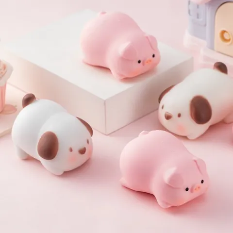 Juguete Squishy de Alivio del Estrés con Forma de Animal de Dibujos Animados Rebote Lento TPR Relleno de Harina Juguete de Descompresión para Niños Adultos Oficina