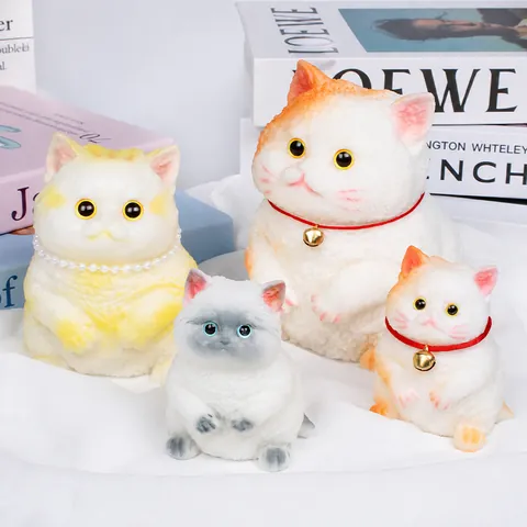 Schattige Dikke Kat Squishy Speelgoed Gelukskat Siamees Gouden Cyperse Zwarte Kat Stressverlichting Dierenornament Cadeau