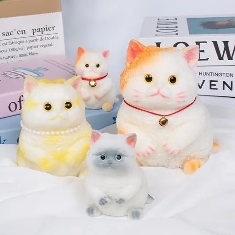 Schattige Dikke Kat Squishy Speelgoed Gelukskat Siamees Gouden Cyperse Zwarte Kat Stressverlichting Dierenornament Cadeau