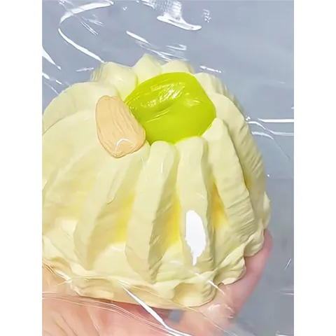 Gugelhupf Taart Vorm Siliconen Squishy Speelgoed Slow Rebound Stressverlichting Knijpspeelgoed Realistisch Voedselmodel Verjaardagscadeau