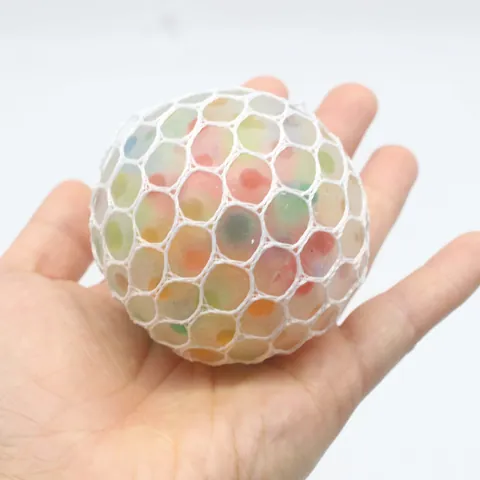 Novelty Grape Squishy Ball TPR Mesh Decompression Stress Relief Toy Colorful Bead Squeeze Toy For Youth Adults