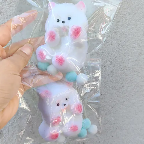 Cute Flocked Animal Puppy Rabbit Lamb Soft Squishy Toy For Stress Relief Slow Rebound Decompression Squeeze Toy Gift