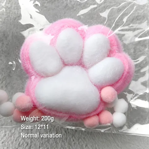 Cute Plush Cat Paw Squishy Toy Slow Rebound Flocked Animal Footprint Stress Relief Squeeze Toy For Office School Kids Adults