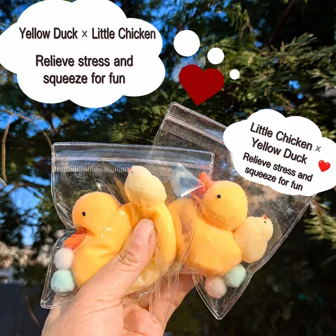 Simulation Small Yellow Duck Squishy Toy Super Soft Duck Chick Stress Relief Toy Student DIY Ornament Gift