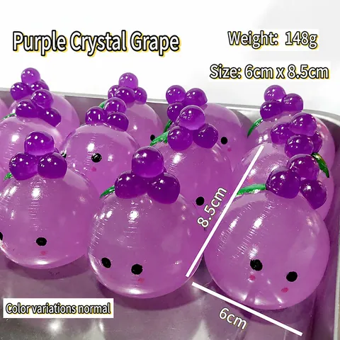 Cute Grape Shape DIY Crystal Ball Squishy Toy Sensory Stress Relief Squeeze Ball For Adults Kids Relaxing Venting Toy