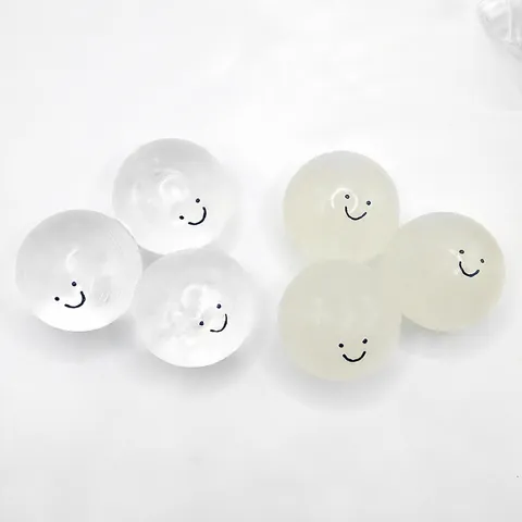 Giocattolo Squishy a Palla di Cristallo a Risalita Lenta Sollievo dallo Stress con Faccina Sorridente Plastica Trasparente per Ufficio Casa