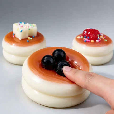 Simulation Souffle Cake Squishy Slow Rebound Stress Relief Toy Soft Cream Cake Food Model Sensory Toy For Kids Adults Gift