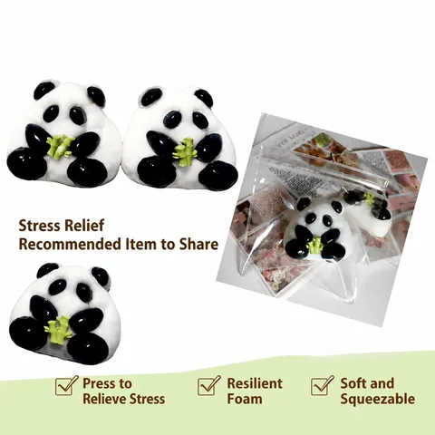 Cute Panda Rice Ball Squishy Toy TPR Super Soft Slow Rebound Stress Relief Panda Squeeze Toy With Bamboo Shoot Accessory