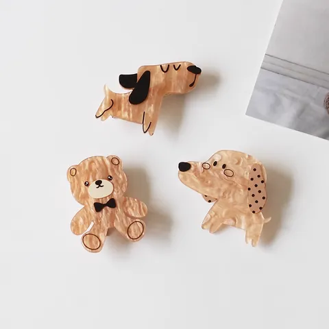 Süße Tier Haarspangen Kunststoff Katze Hund Bär Form Schnabelspange Süße Seiten Haarspangen Für Damen Mädchen Haarschmuck