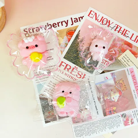 Handmade Food Grade Silicone Piggy Squishy Toy Stress Relief Cream Clay Pig Toy Cute Animal Squeeze Toy For Kids Adults