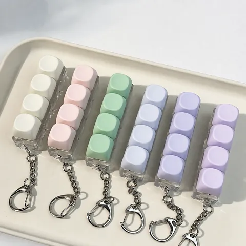 Korean Creamy 4-Key Mechanical Keyboard Switch Tester Keychain Fidget Toy For Stress Relief Sound Activated Decompression Pendant