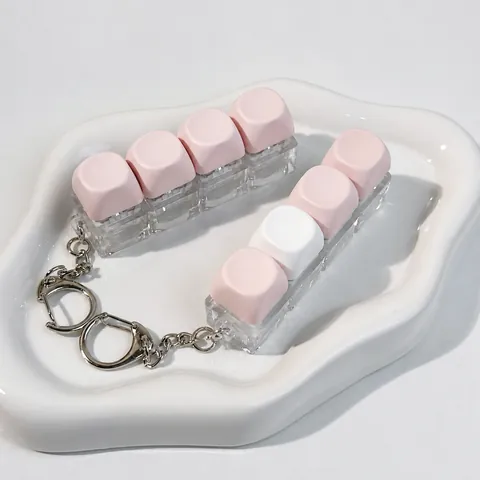 Korean Creamy 4-Key Mechanical Keyboard Switch Tester Keychain Fidget Toy For Stress Relief Sound Activated Decompression Pendant