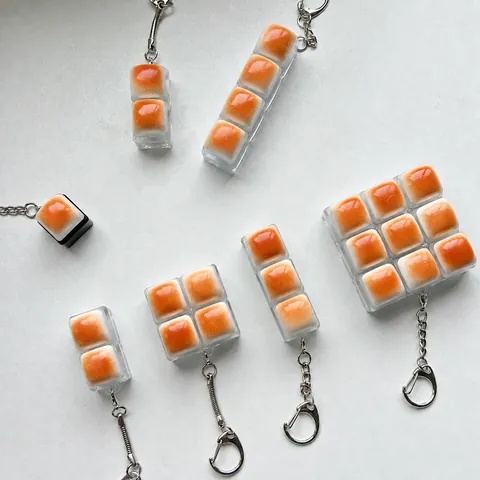Caramel Bread Mechanical Switch Fidget Toy Keychain Stress Relief Sensory Toy For Office Desk Decor Bag Pendant Bag Accessory