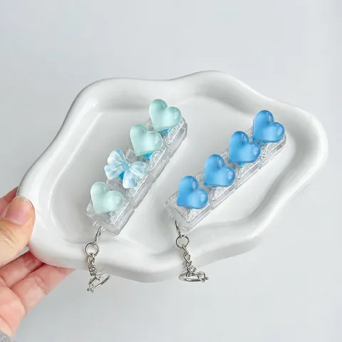 Ice Clear Heart Shaped Mechanical Keyboard Keycap Fidget Toy Stress Relief Switch Tester Keychain For Women Men Daily Decoration Gift