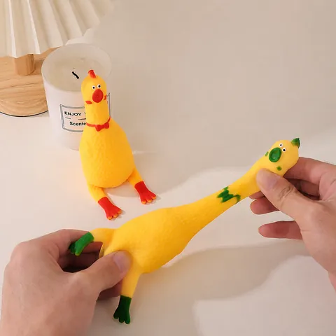 Creative Screaming Chicken Stress Relief Toy Sand Filled Slow Rebound Squishy Funny Squeeze Toy For Anxiety Relief Yellow Chicken Gift