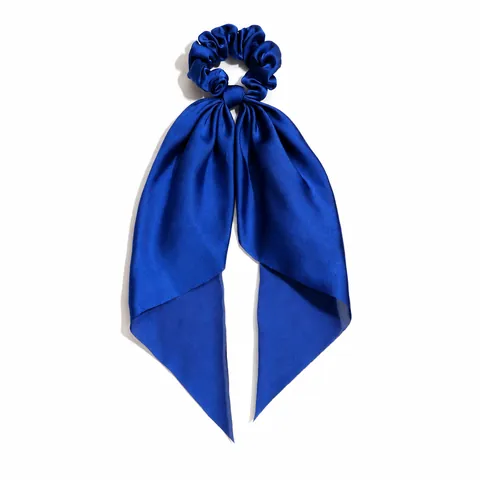 Women Satin Ribbon Hair Scrunchie Long Bow Hair Tie Scarf Elegant Minimalist Ponytail Holder Headwear Accessory For Girls Everyday
