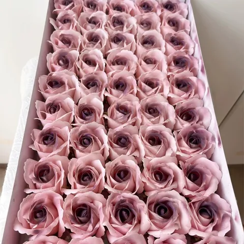 Cabezas de Flores de Jabón de Simulación Cabezas de Rosas y Claveles Artificiales para Caja de Regalo San Valentín Accesorios DIY