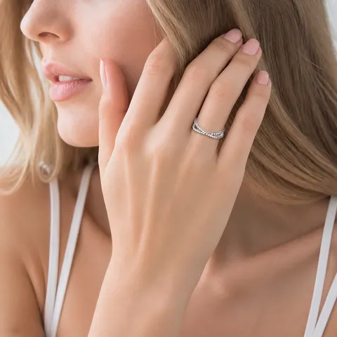 Anillo De Moissanita En Forma De X Cruz Plata De Ley S925 Doble Capa Joyería De Moda Elegante Para Mujeres D Color VVS1