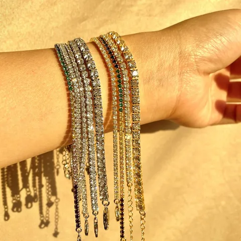 925 Sterling Silver Tennis Bracelet For Women Sparkling Zirconia Inlaid Single Row Chain Bracelet Elegant Hand Jewelry For Wedding Party Gift