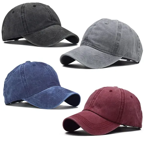 Vintage Gewaschene Baumwolle Baseballkappe Distressed Dad Hat Verstellbar Retro Einfarbig Sport Sonnenhut Für Herren Damen Lässiger Outdoor Hut