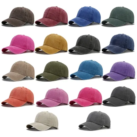 Vintage Gewaschene Baumwolle Baseballkappe Distressed Schlicht Einfarbig Sonnenhut Für Herren Damen Verstellbare Outdoor Sportkappe