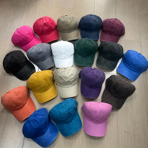 Vintage Gewaschene Baumwolle Baseballkappe Distressed Schlicht Einfarbig Sonnenhut Für Herren Damen Verstellbare Outdoor Sportkappe