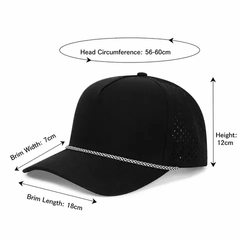 Casquette de Camionneur à Cinq Panneaux Séchage Rapide Hydrofuge Perforé au Laser Casquette de Baseball Sport de Plein Air Chapeau de Soleil Réglable pour Hommes Femmes