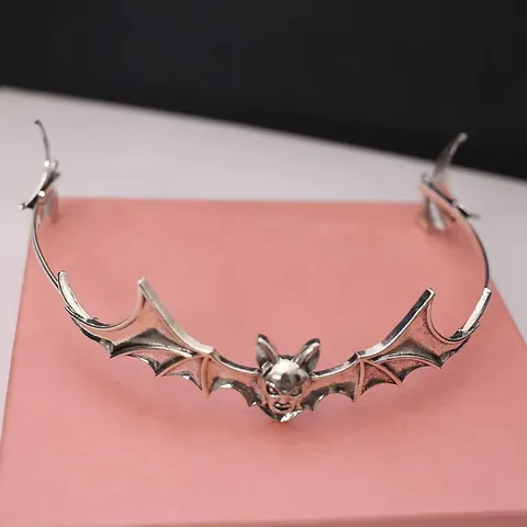 Gothic Bat Wing Halloween Headband Alloy Vampire Devil Hair Accessory Antique Gold Silver Party Cosplay Headpiece Jewelry