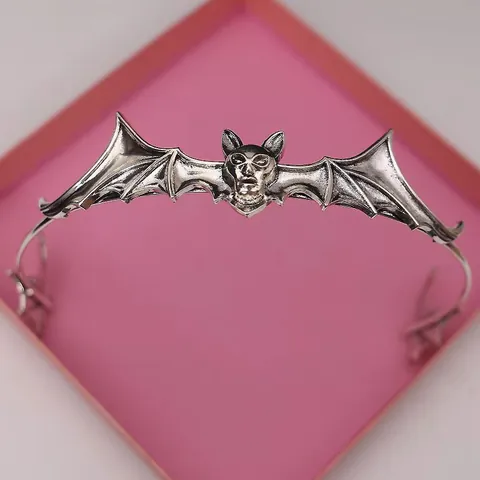 Gothic Bat Wing Halloween Headband Alloy Vampire Devil Hair Accessory Antique Gold Silver Party Cosplay Headpiece Jewelry
