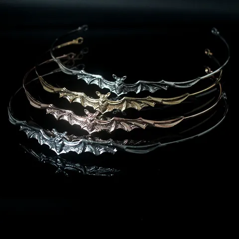 Europese Barok Legering Vleermuis Hoofdband Gothic Strass Kroon Voor Halloween Feest Haaraccessoires Voor Dames Unisex