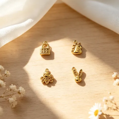 18K Vergoldet Edelstahl Oktopus Hase Dinosaurier Schloss Anhänger DIY Charms Für Schmuckherstellung Handgefertigtes Zubehör