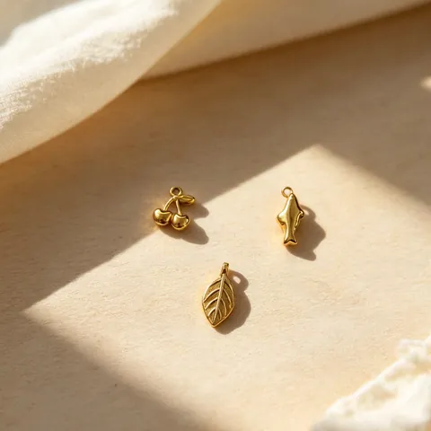 Colgantes Minimalistas de Acero Inoxidable Chapados en Oro para Hacer Joyas DIY con Forma de Cereza Tiburón Hoja Accesorios para Collares Pulseras
