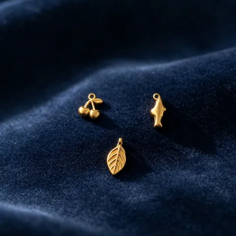 Colgantes Minimalistas de Acero Inoxidable Chapados en Oro para Hacer Joyas DIY con Forma de Cereza Tiburón Hoja Accesorios para Collares Pulseras