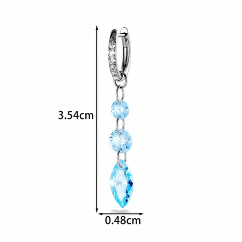 Titanium Alloy Rhinestone Tassel Dangle Earrings Geometric Crystal Fringe Piercing Huggie Hoops For Women Men Jewelry