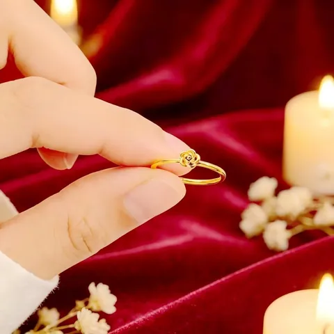 18K Vergoldeter Rosenblüten-Edelstahlring Für Damen Minimalistisches Band Süßer Und Cooler Stil Titanstahl Luxusschmuck Geschenk