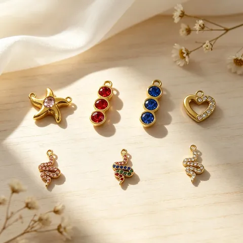 304 Edelstahl Strass Anhänger Schlange Herz Seestern Lange Bar Charms Für DIY Halskette Herstellung Schmuckzubehör