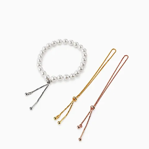 DIY Verstellbare Box-Kette Armband Halskette Echt Gold Galvanisiert Schieberperle Link Für Schmuckherstellung Schraubverschluss Ketten Unisex Zubehör